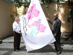 JO 2012 le drapeau du pays hôte hissé à HCM-Ville